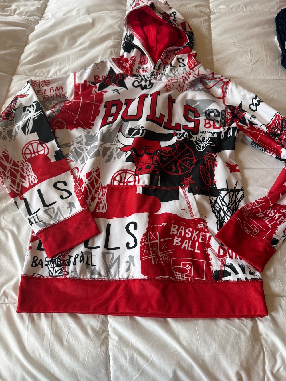 NBA Red White Youth Logo Pullover Hoodie